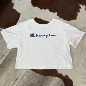 Champion Cropped White Tee